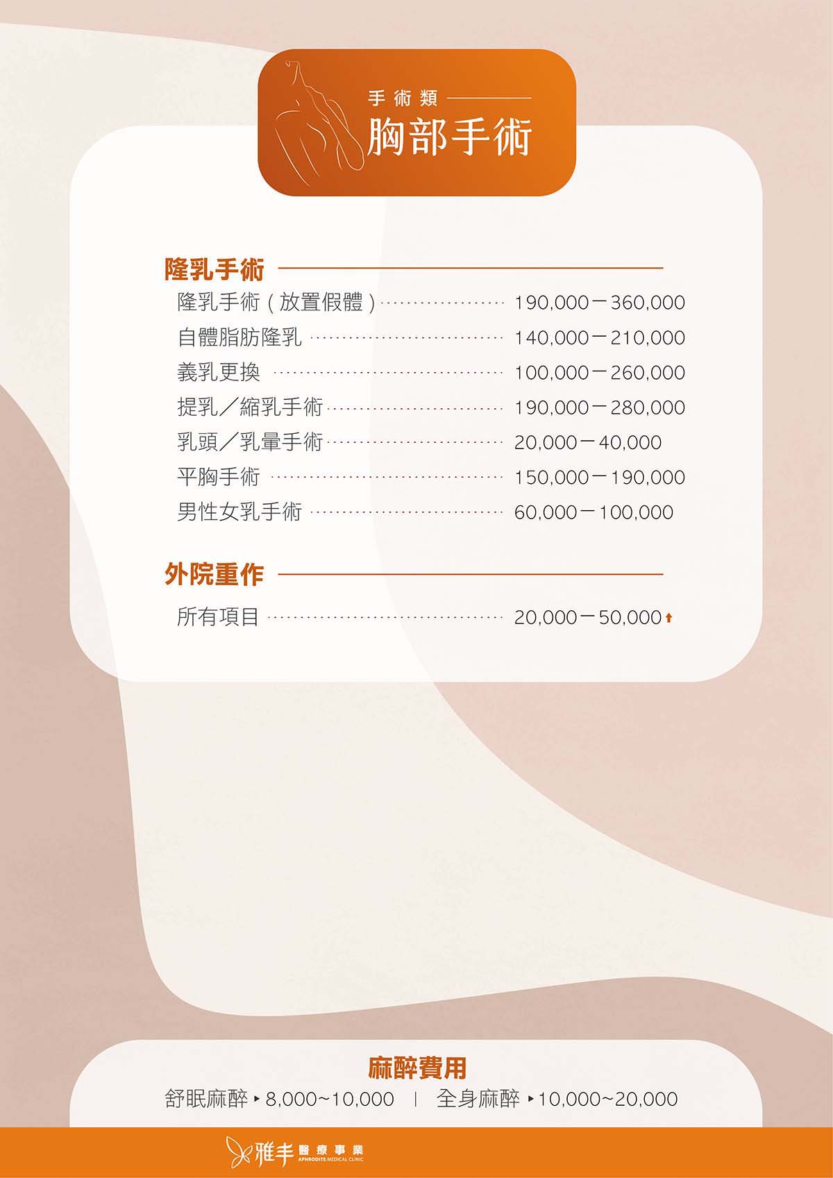 價目表