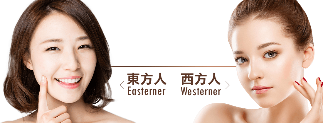 縫雙眼皮, 東方人和西方人比較