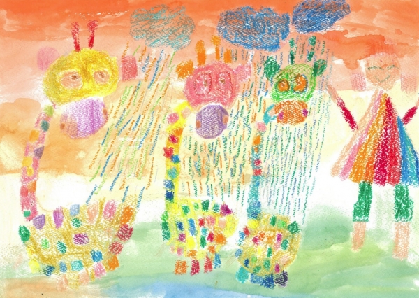 彩虹雨樂山畫作